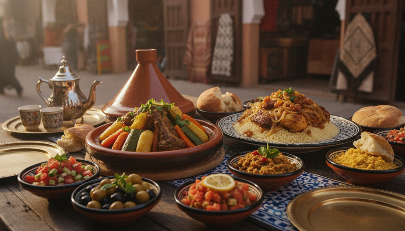 اكتشف أشهى الأكلات المغربية التقليدية التي لا تفوتك عند زيارتك لمراكش، واستمتع بتجربة طعام فريدة تجمع بين النكهات الأصيلة والتقاليد العريقة.